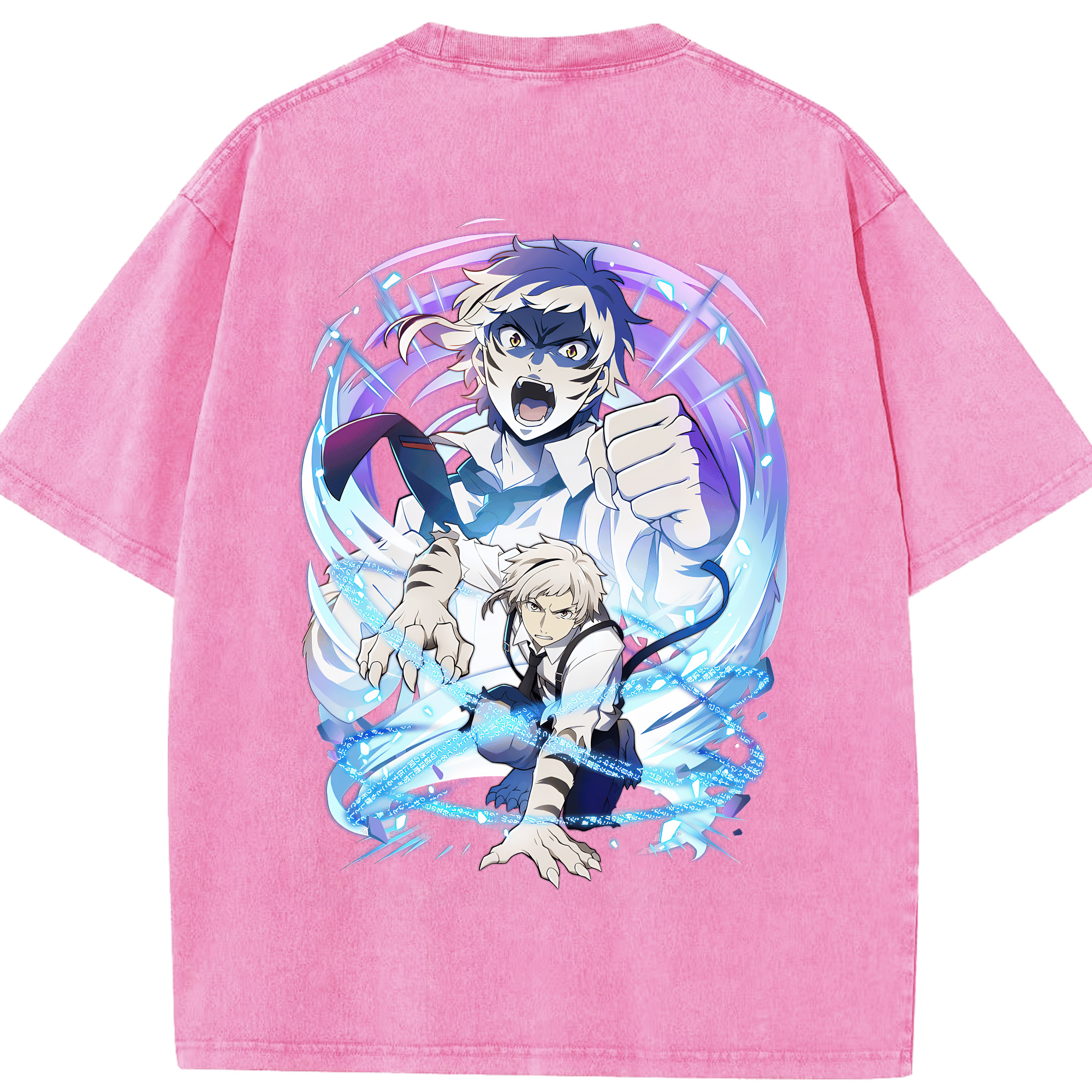 （画像用） 文豪ストレイドッグス Bungo Stray Dogs 綿100% ヴィンテージ風 半袖Tシャツ（背面プリント）